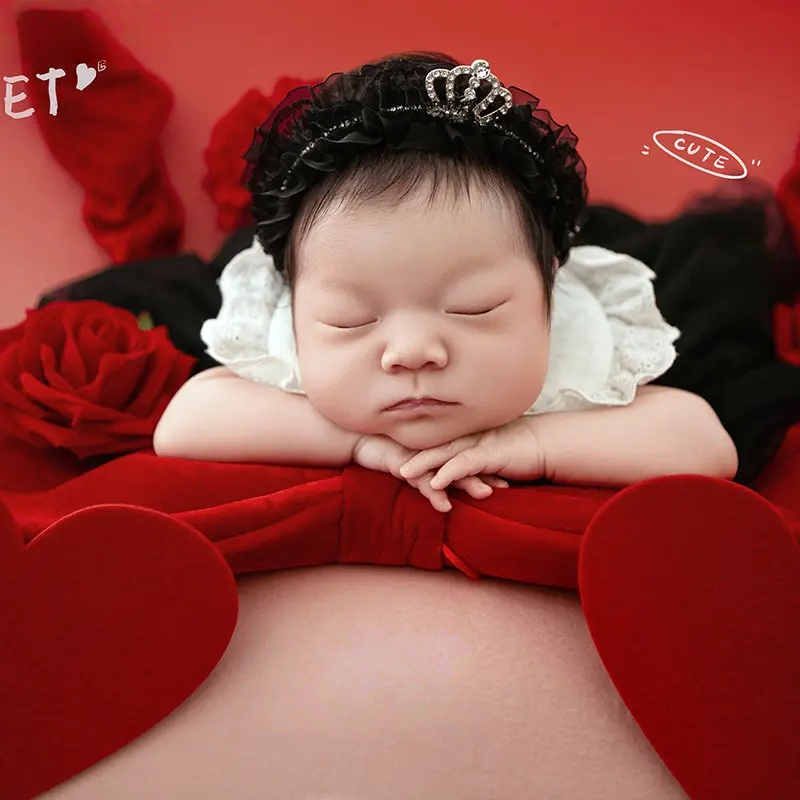 2026 Black Dress Red Set - Newborn Photography Theme - Image 4